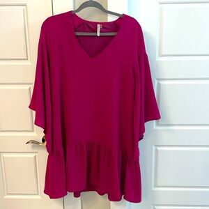 WORN ONCE Drop waist dress with bell sleeves